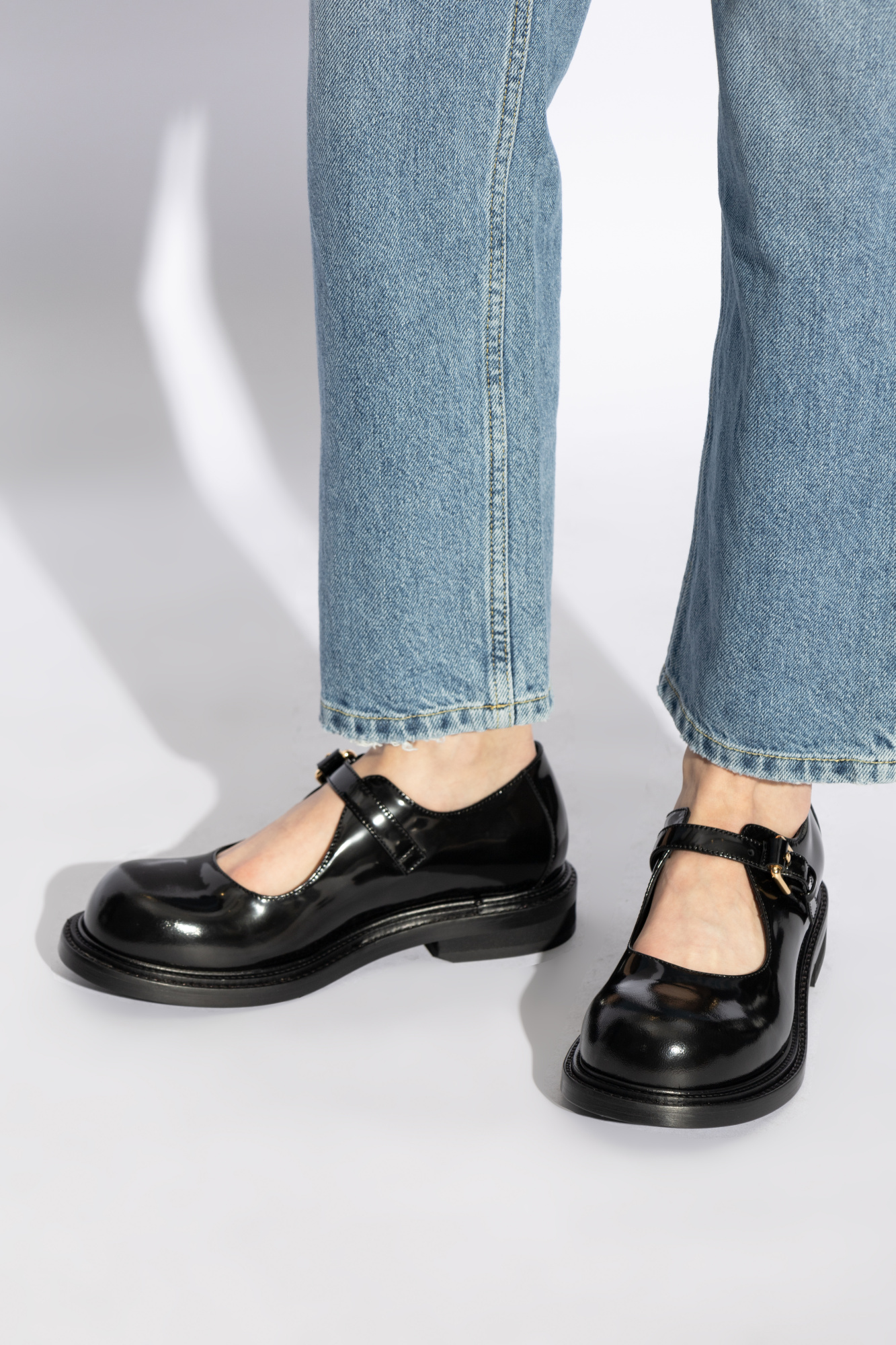 フラットシューズ MOSCHINO COUTURE Woman Flat shoes Black MA10704C1MMJ0 000 moschino-BLACK-Leather-Ballet-